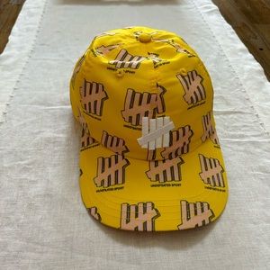 Pre-owned Medium Usage Undefeated Sport Strapback In Yellow / Pink.